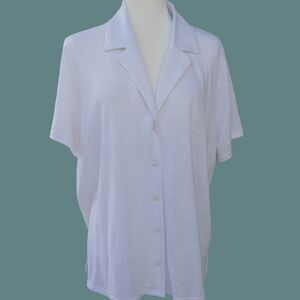 Banana Republic New Classic White Linen Button-Up Women's Top size XL NWT